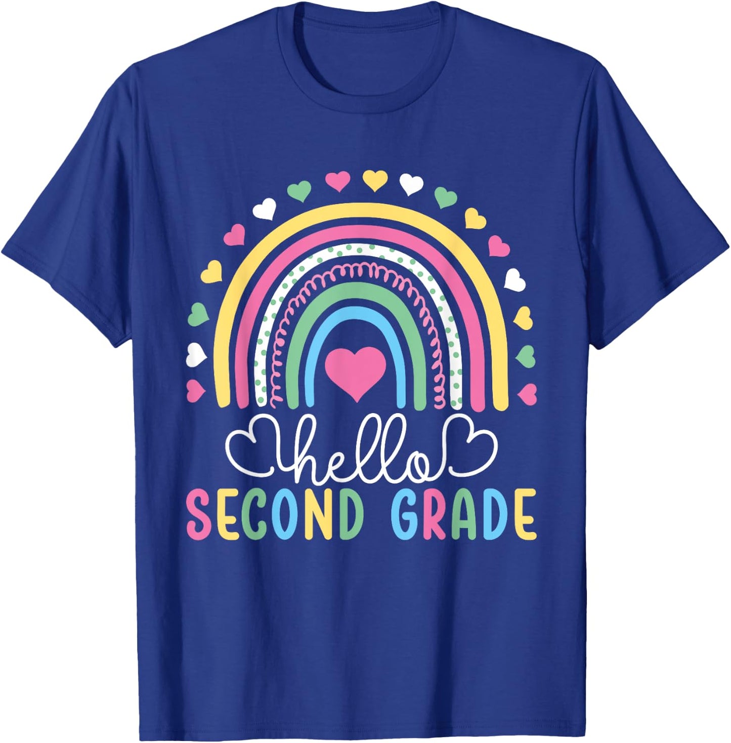 Hello 2nd Second Grade Teacher Women Girl Kids T-Shirt - T-Shirt | Royal