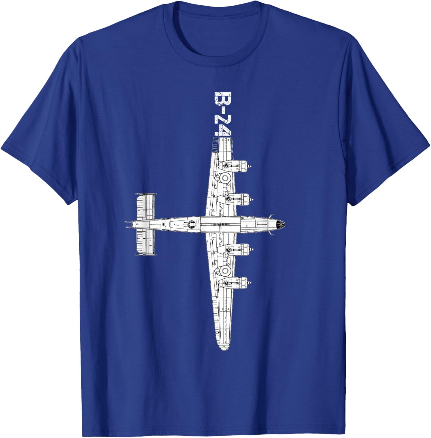 Consolidated B-24 Liberator Heavy Bomber WW2 Airplane T-Shirt - T-Shirt | Royal