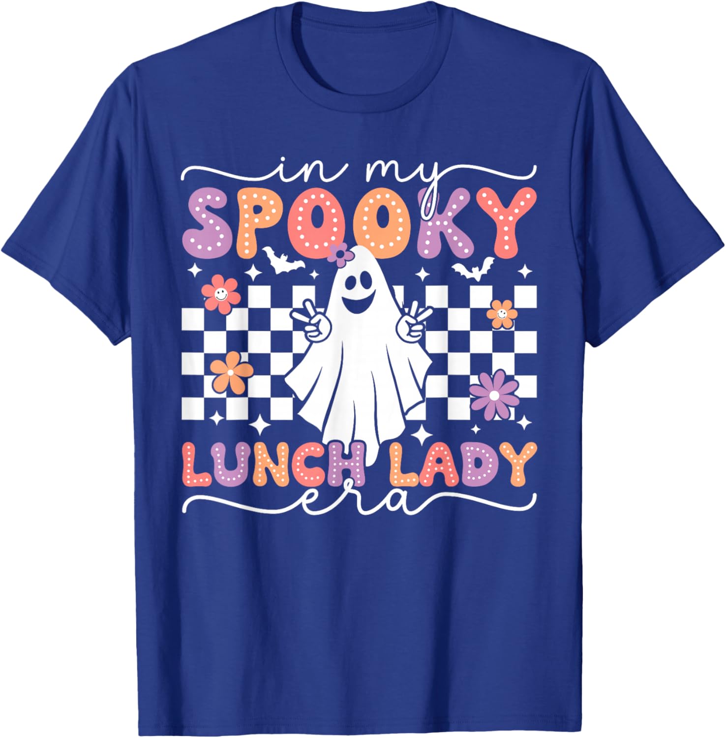 In My Spooky Lunch Lady Era Retro Spooky Ghost Halloween T-Shirt - T-Shirt | Royal