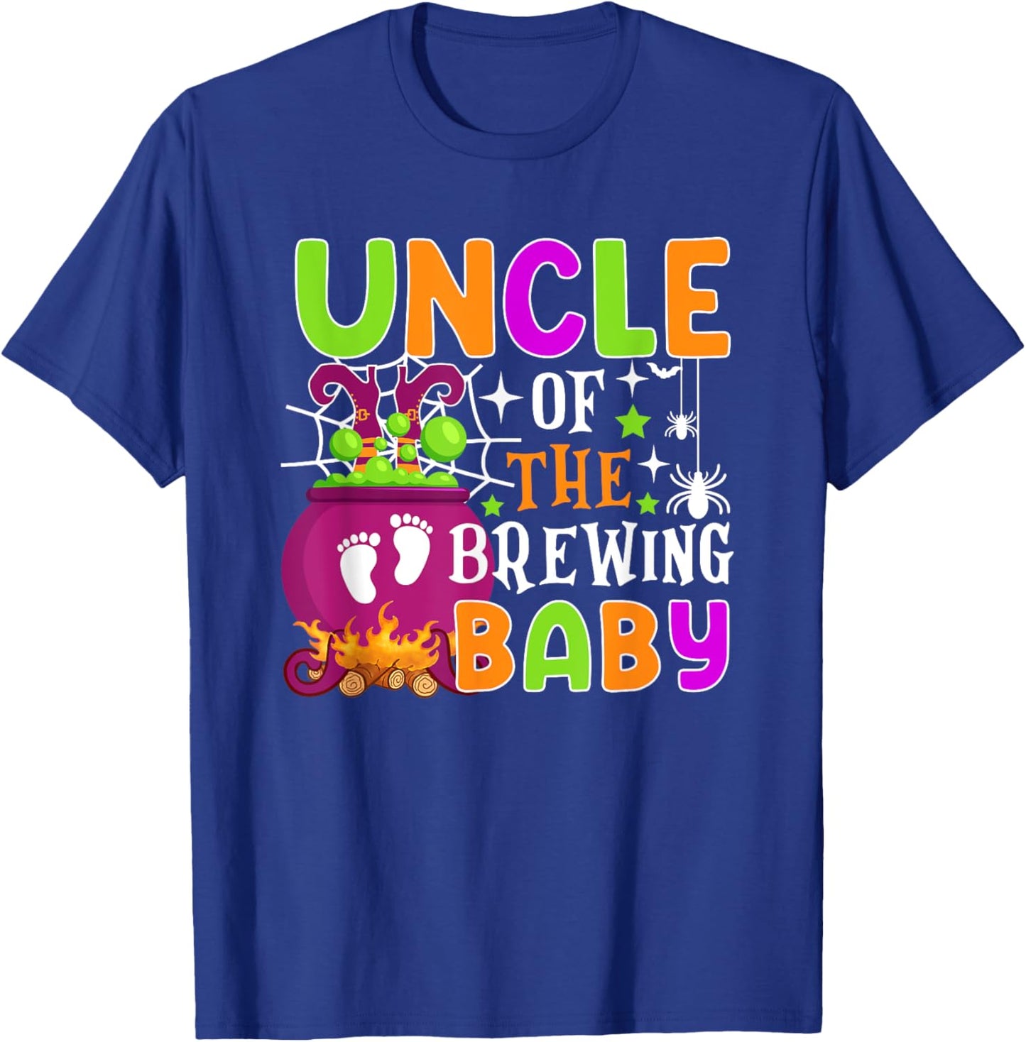 Uncle of Brewing Baby Halloween Theme Baby Shower Spooky T-Shirt - T-Shirt | Royal