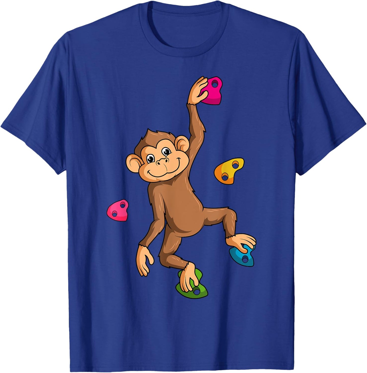 Bouldering Climber Free Climbing Monkey Small Rock Formation T-Shirt - T-Shirt | Royal