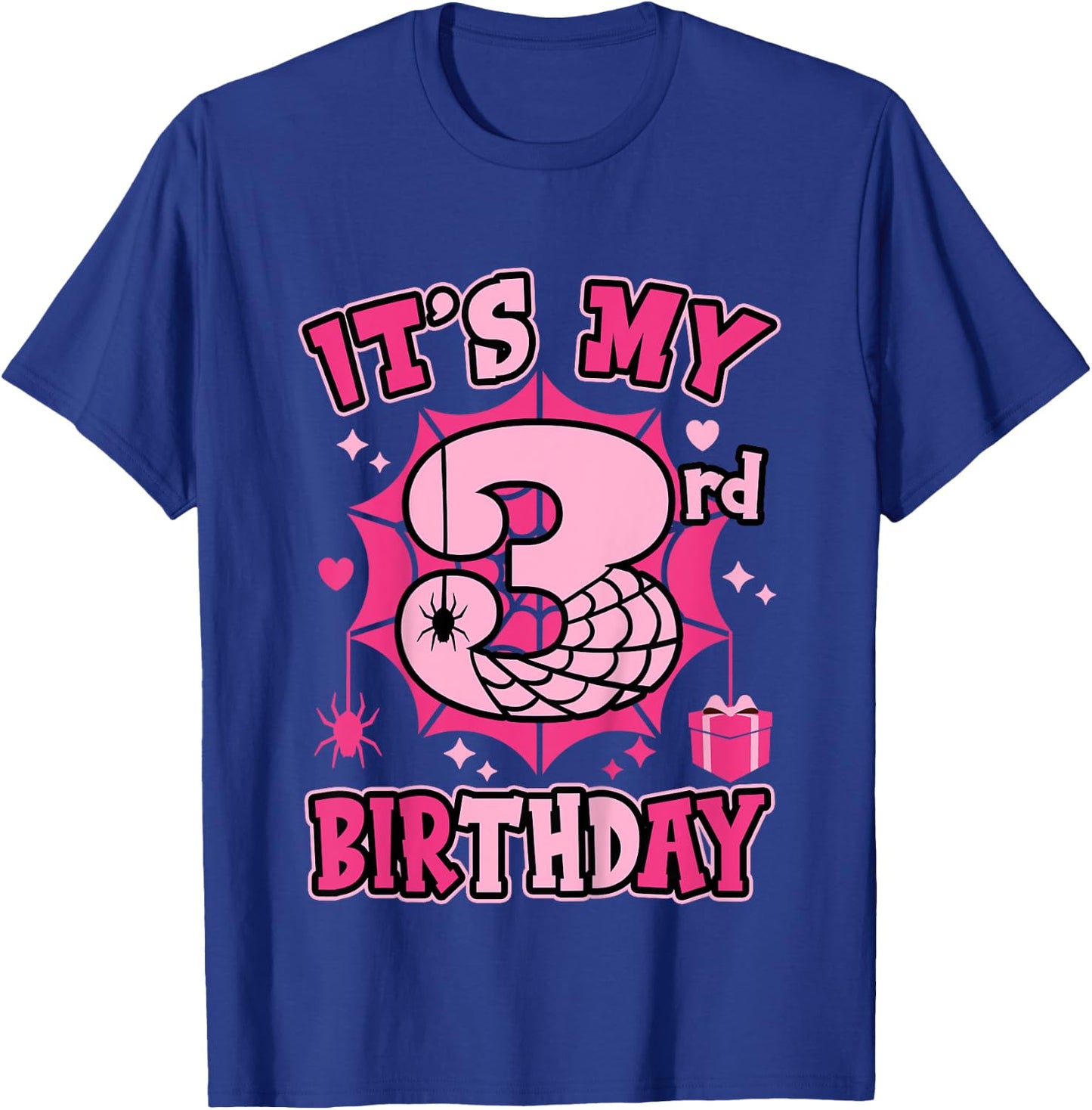 Kids It's My 3rd Birthday Spider Girl Costume Party 3 Year Old T-Shirt - T-Shirt | Royal