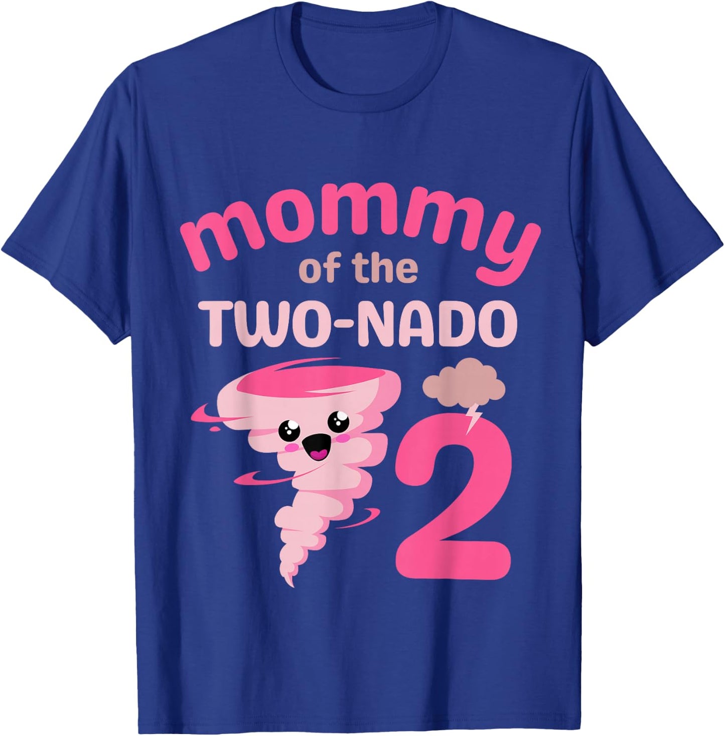 Mommy of the Two-nado Tornado Theme 2nd Birthday Party Kids T-Shirt - T-Shirt | Royal