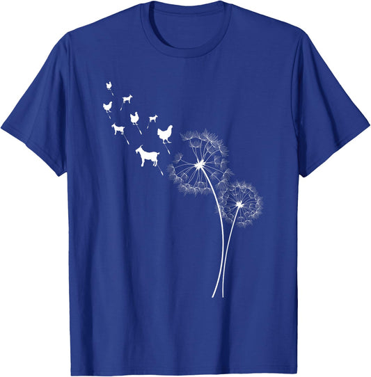 Dandelion Goat and Chicken T-Shirt - T-Shirt | Royal