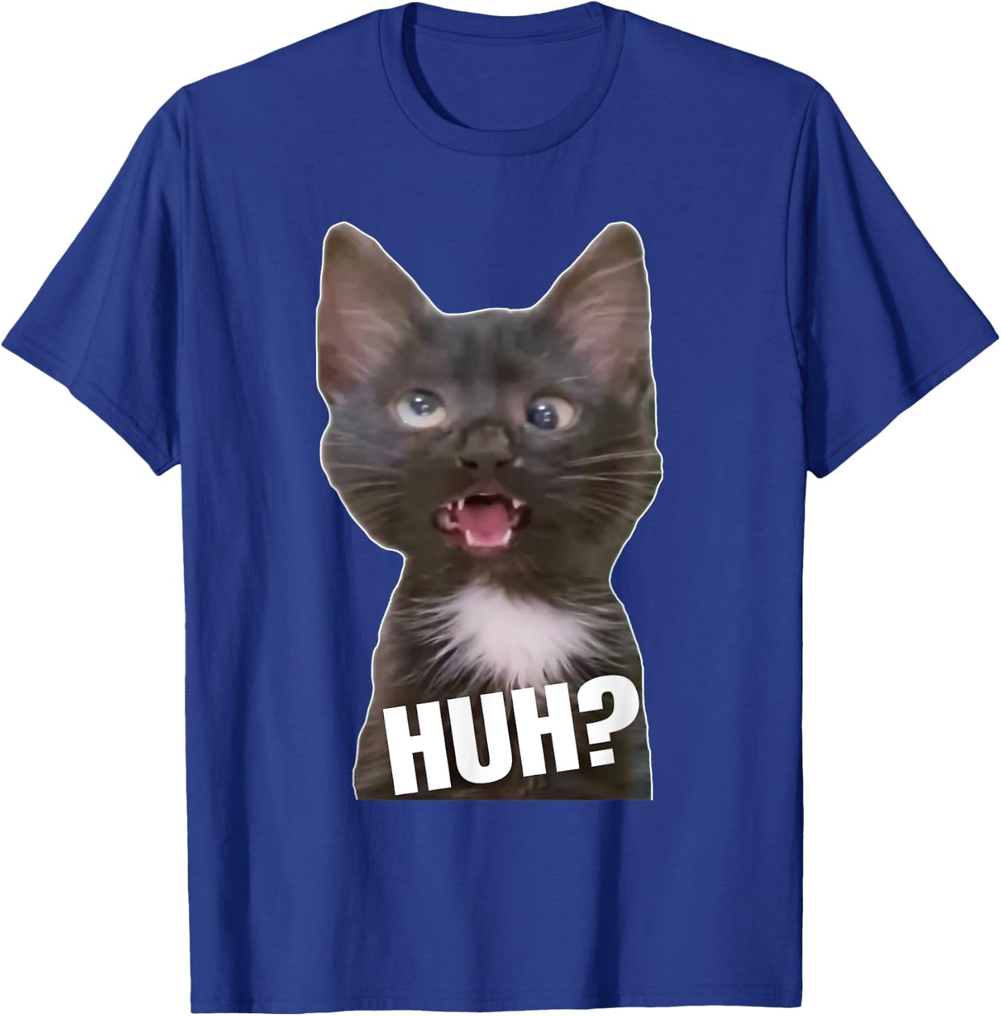 Funny Cross Eyed Cat Meme Huh Funny Cat T-Shirt - T-Shirt | Royal