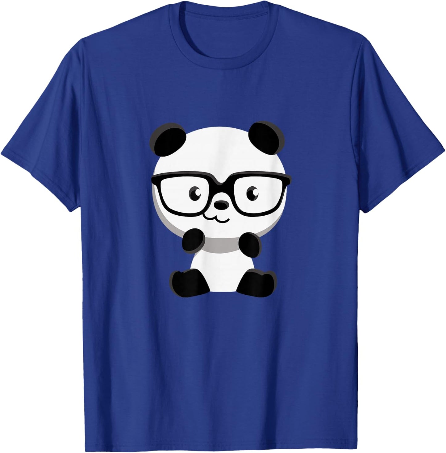 Cute Little Bear Panda Nerd With Glasses T-Shirt - T-Shirt | Royal