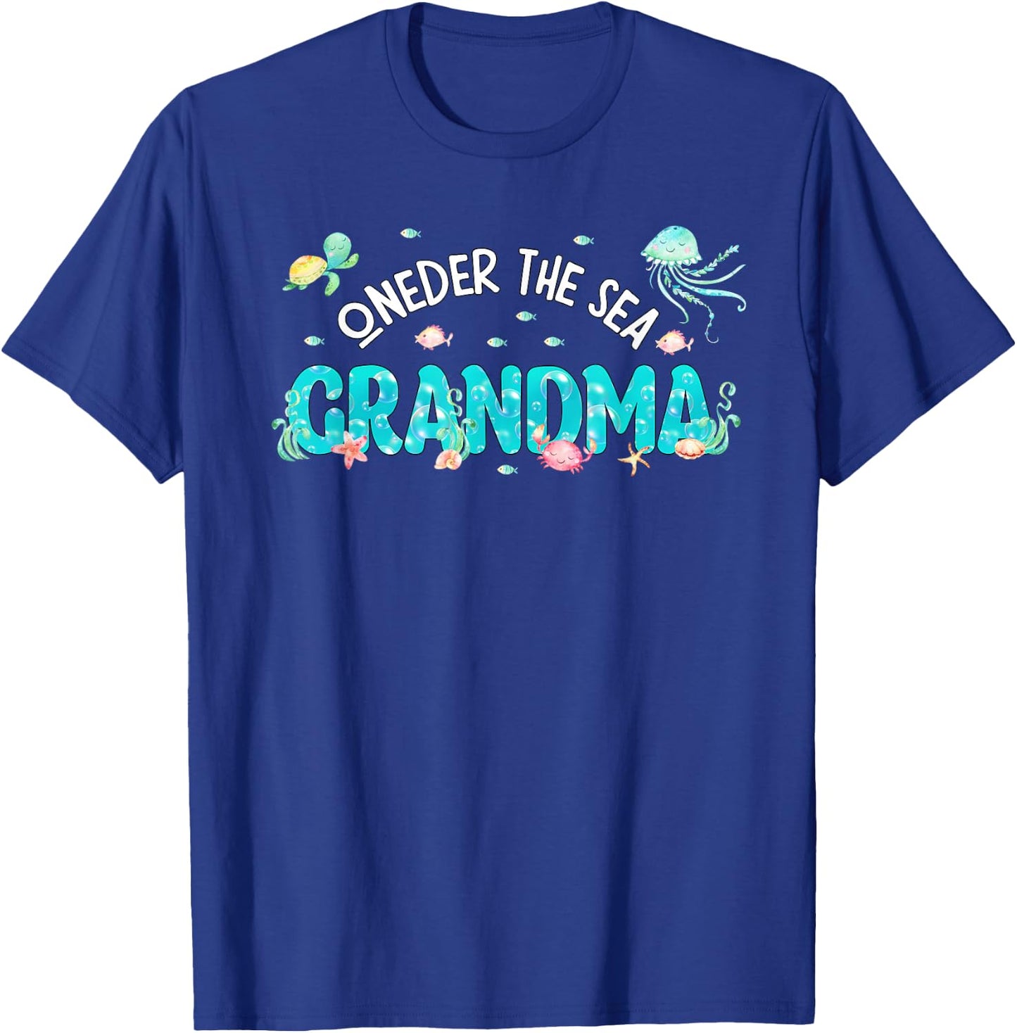 Under Sea Grandma Birthday Girl Boy Matching Family Party T-Shirt - T-Shirt | Royal