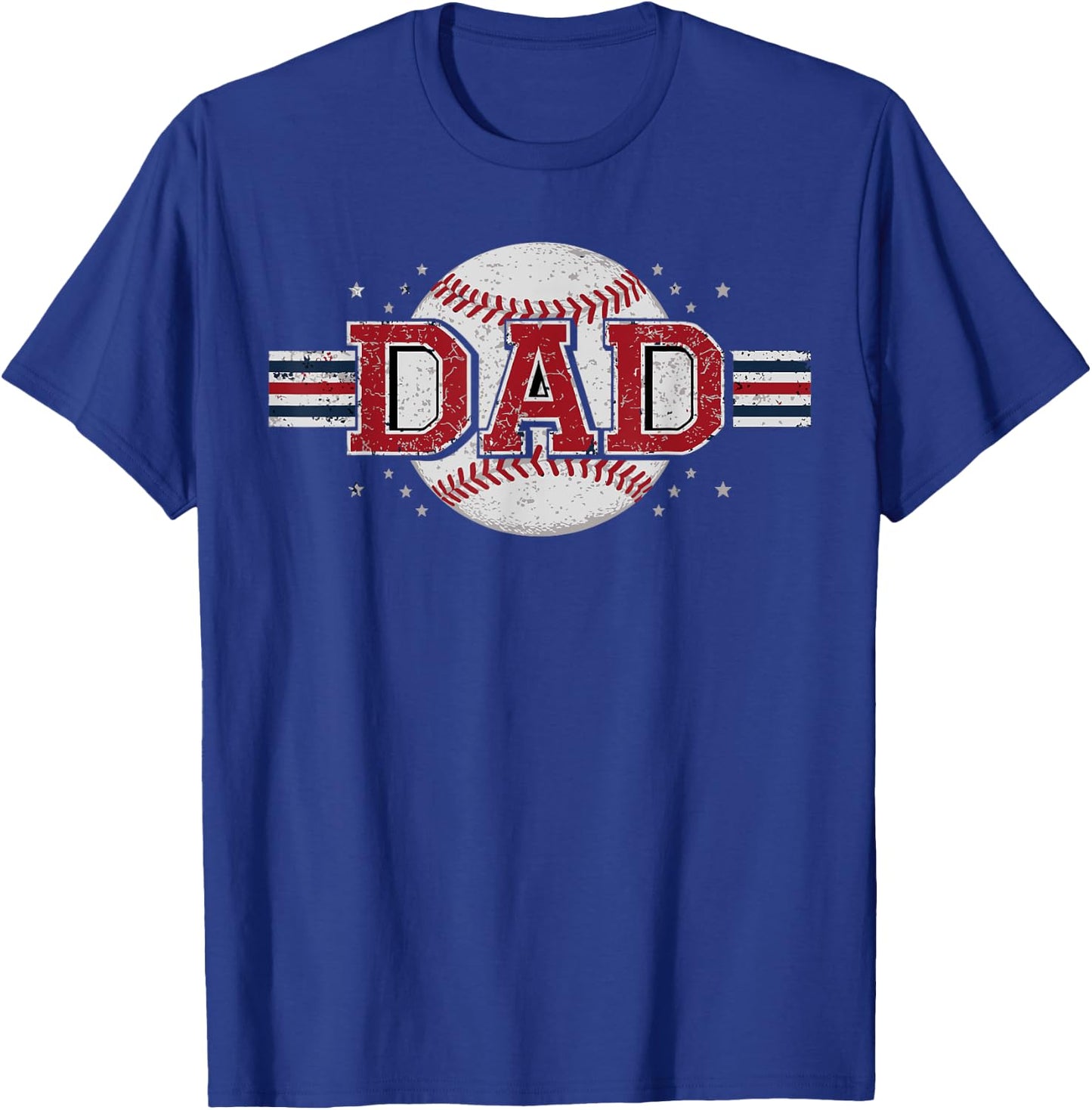 Dad Baseball Design for Sports Loving Father Retro Baseball T-Shirt - T-Shirt | Royal