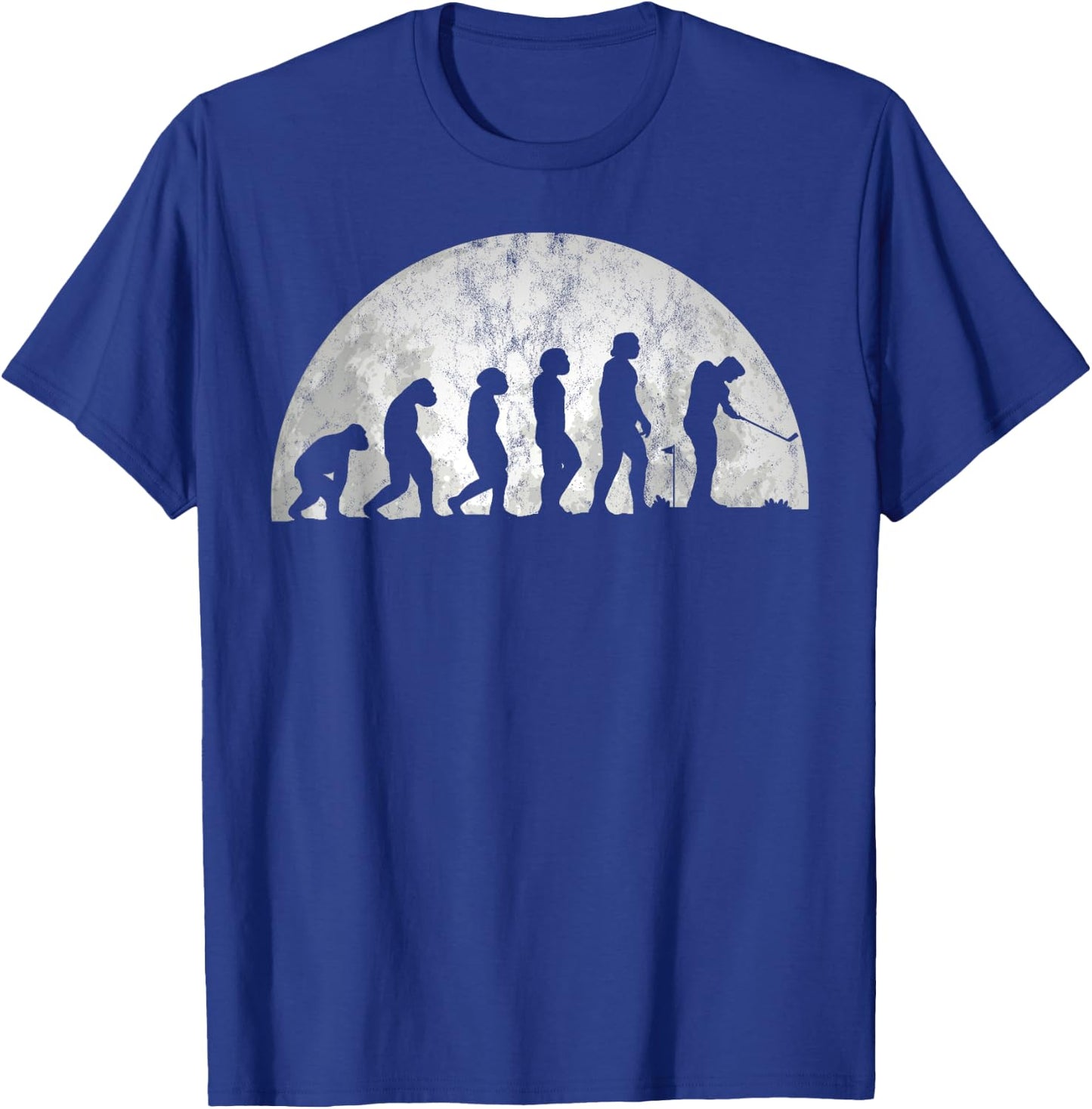Golf Evolution - Evolution Of Man Golfing T-Shirt - T-Shirt | Royal