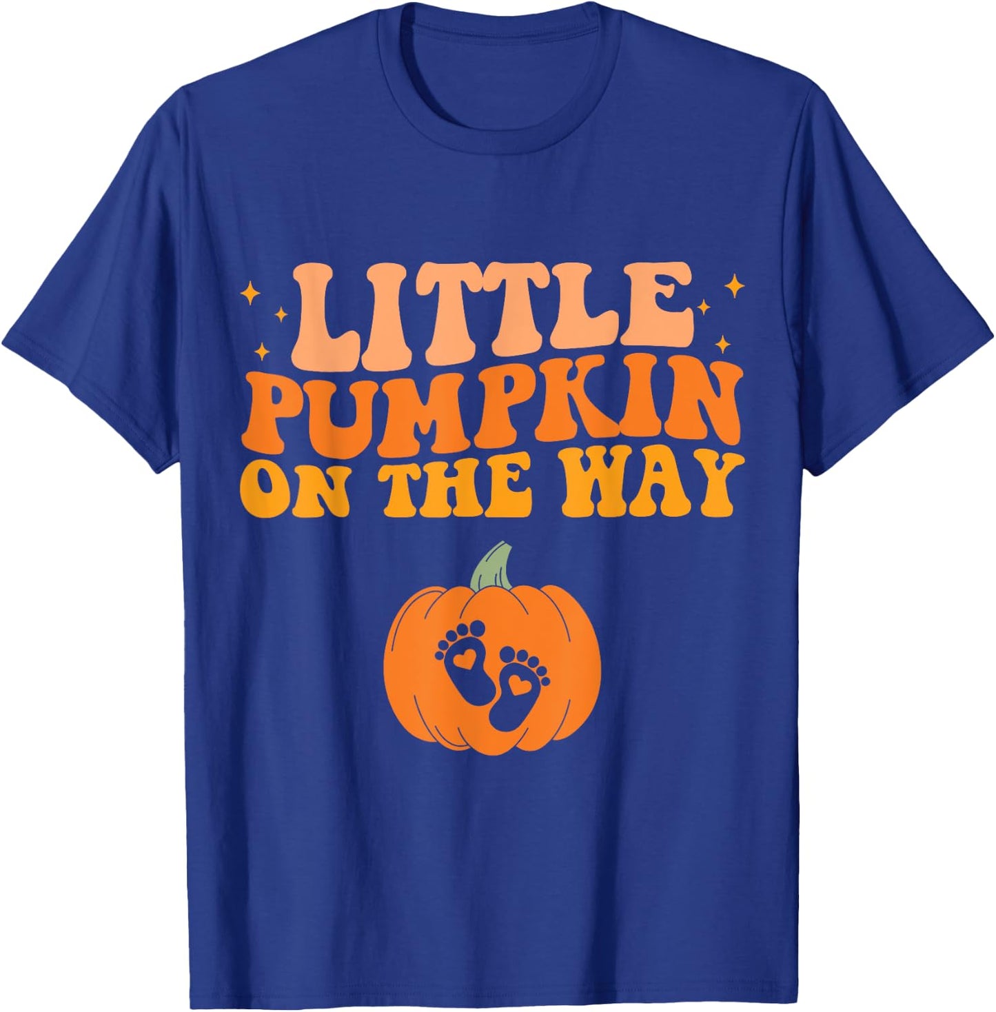 Little Pumpkin On The Way Halloween Pregnancy Announcement T-Shirt - T-Shirt | Royal