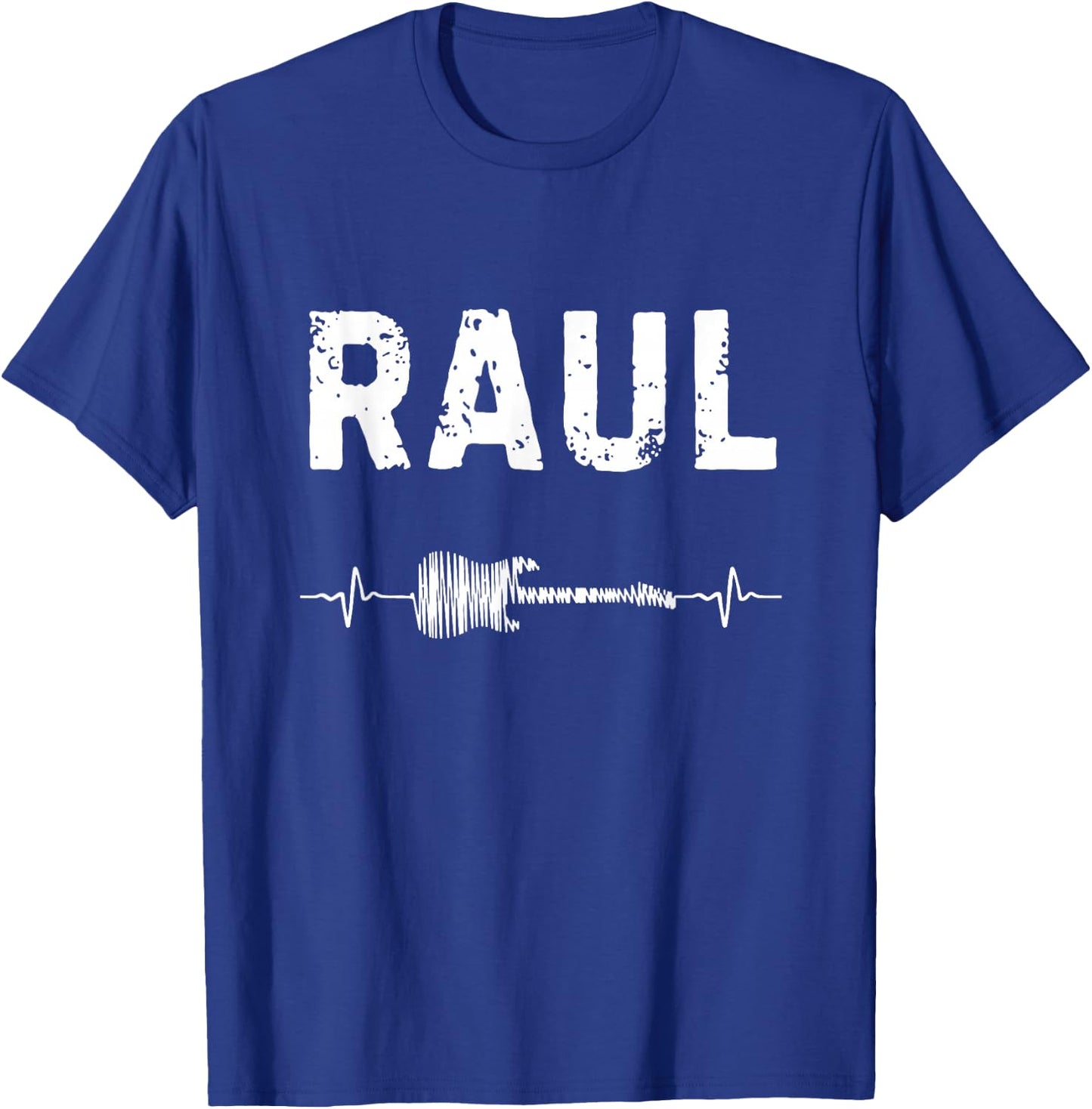Raul Guitar Heartbeat Music Guitarist Retro Vintage T-Shirt - T-Shirt | Royal