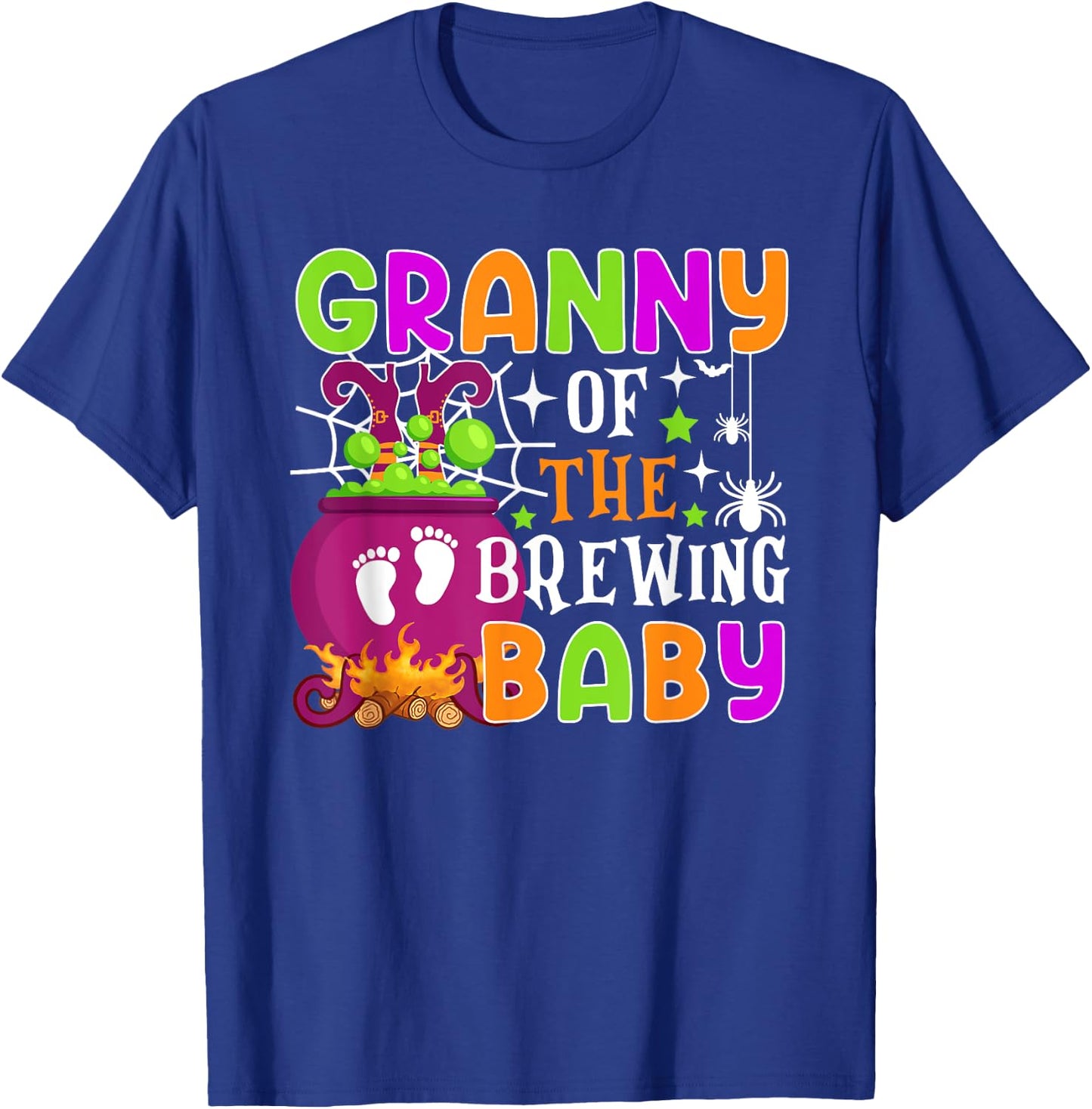 Granny of Brewing Baby Halloween Theme Baby Shower Spooky T-Shirt - T-Shirt | Royal
