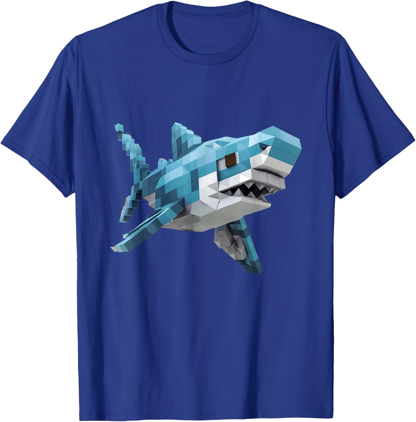 Shark gamer: A pixelated shark adventure T-Shirt - T-Shirt | Royal