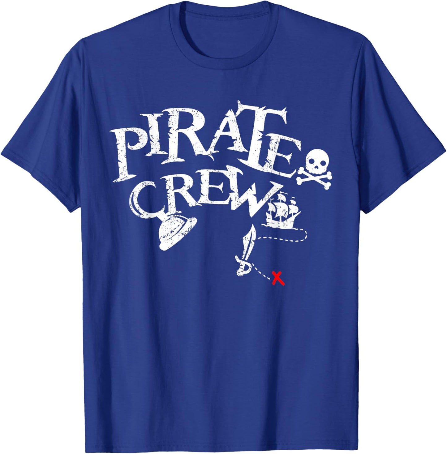 Pirate Crew Funny Halloween Matching Costume Party Men Boys T-Shirt - T-Shirt | Royal