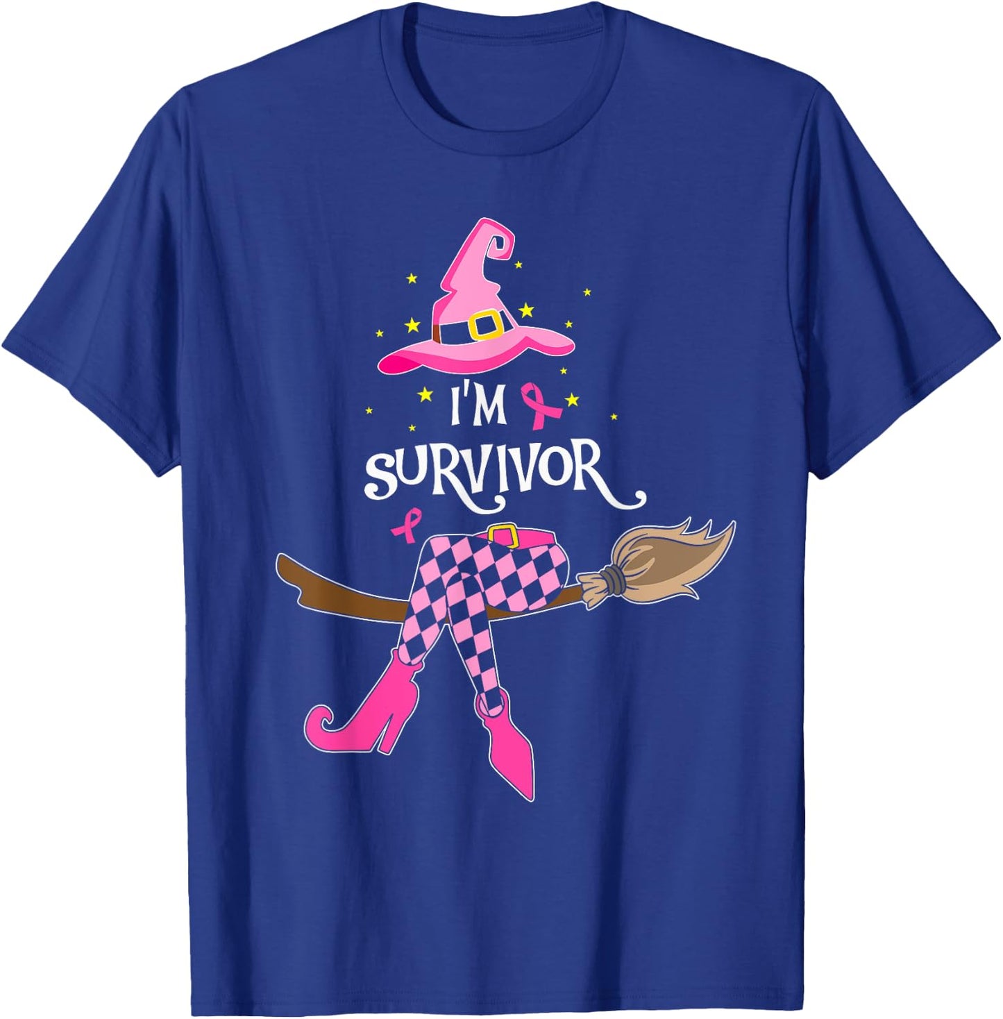 Witch Im A Survivor Halloween Breast Cancer Awareness Women T-Shirt - T-Shirt | Royal