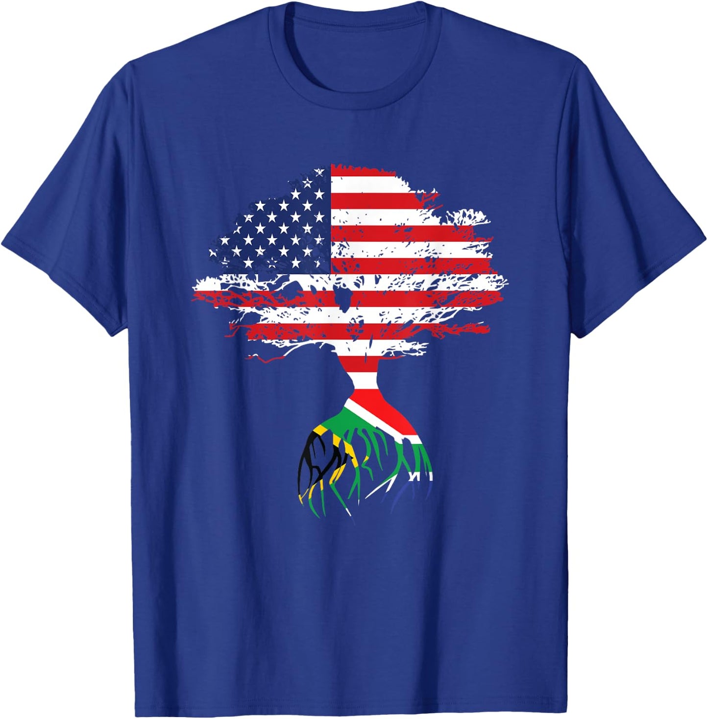 South African Roots American Flag South Africa Gifts T-Shirt - T-Shirt | Royal