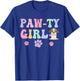 Let's Pawty Girl Birthday Puppy Dog Party Girl Kids Birthday T-Shirt - T-Shirt | Royal