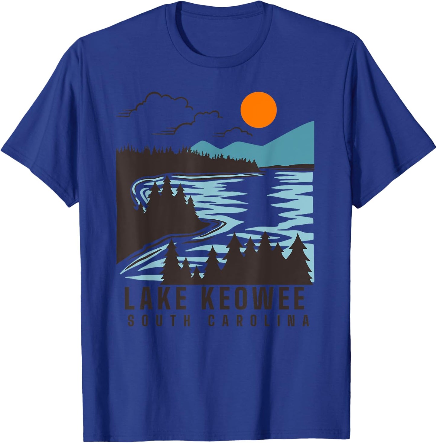 Lake Keowee Lake South Carolina Summer Lake Life Boating T-Shirt - T-Shirt | Royal