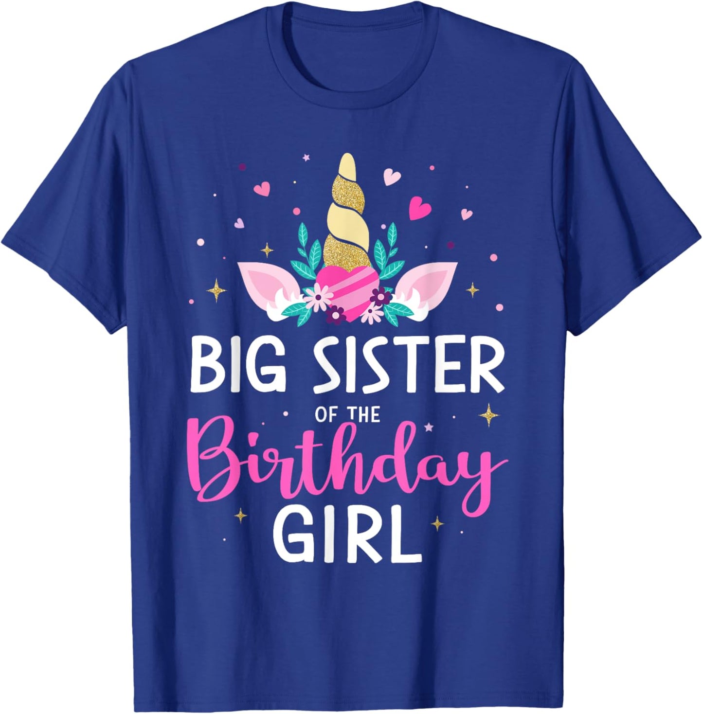 Big sister of birthday girl matching family unicorn party T-Shirt - T-Shirt | Royal