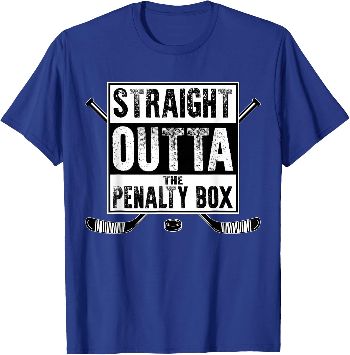Ice Hockey Player Gift Straight Outta The Penalty Box T-Shirt - T-Shirt | Royal