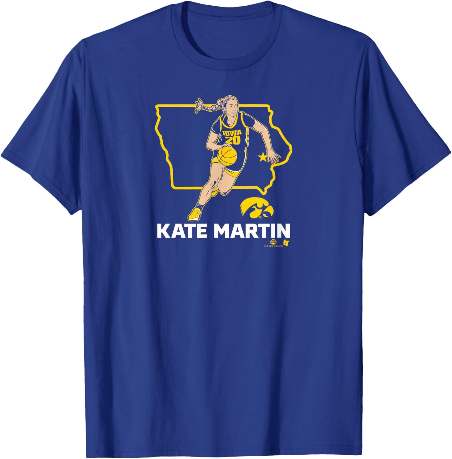 Kate Martin: State Star - Iowa Basketball T-Shirt - T-Shirt | Royal
