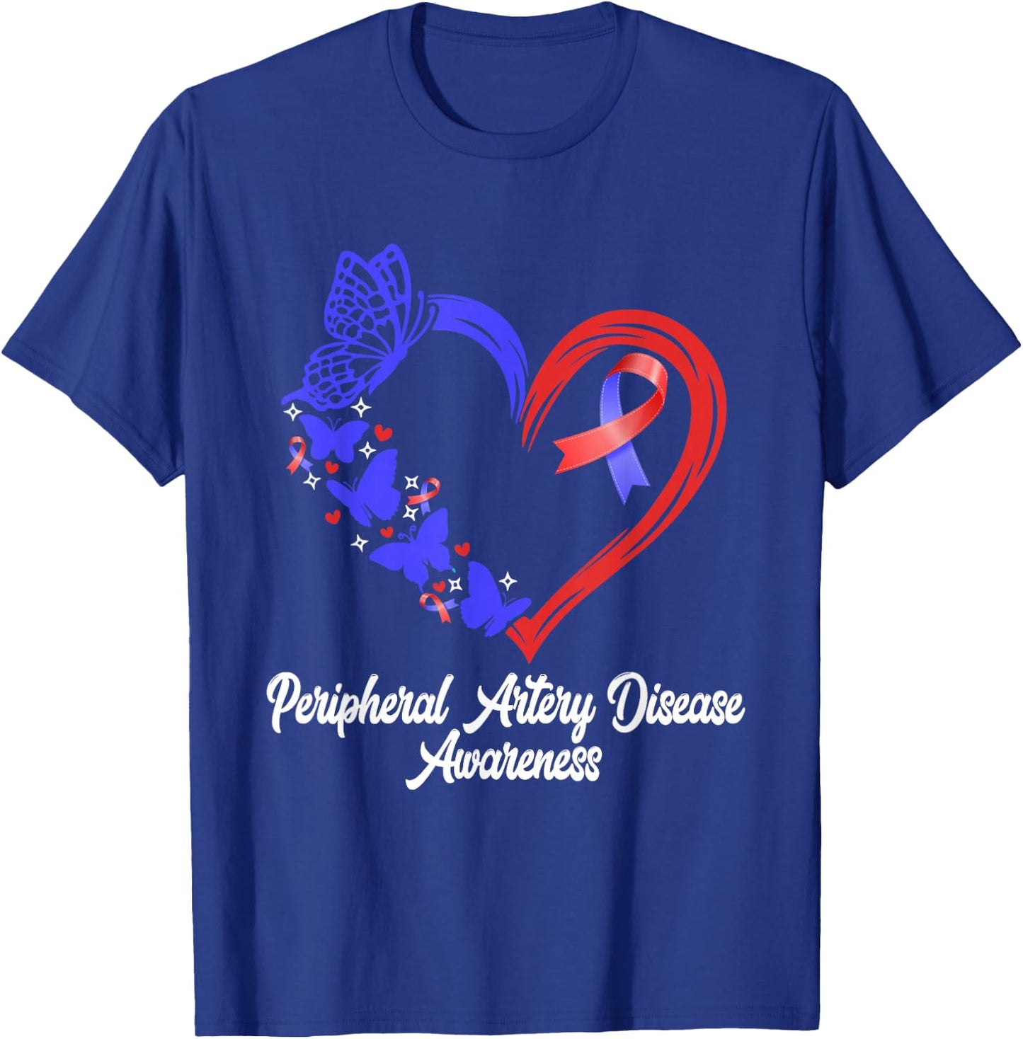 Peripheral Artery Disease Awareness Heart PAD Awareness T-Shirt - T-Shirt | Royal