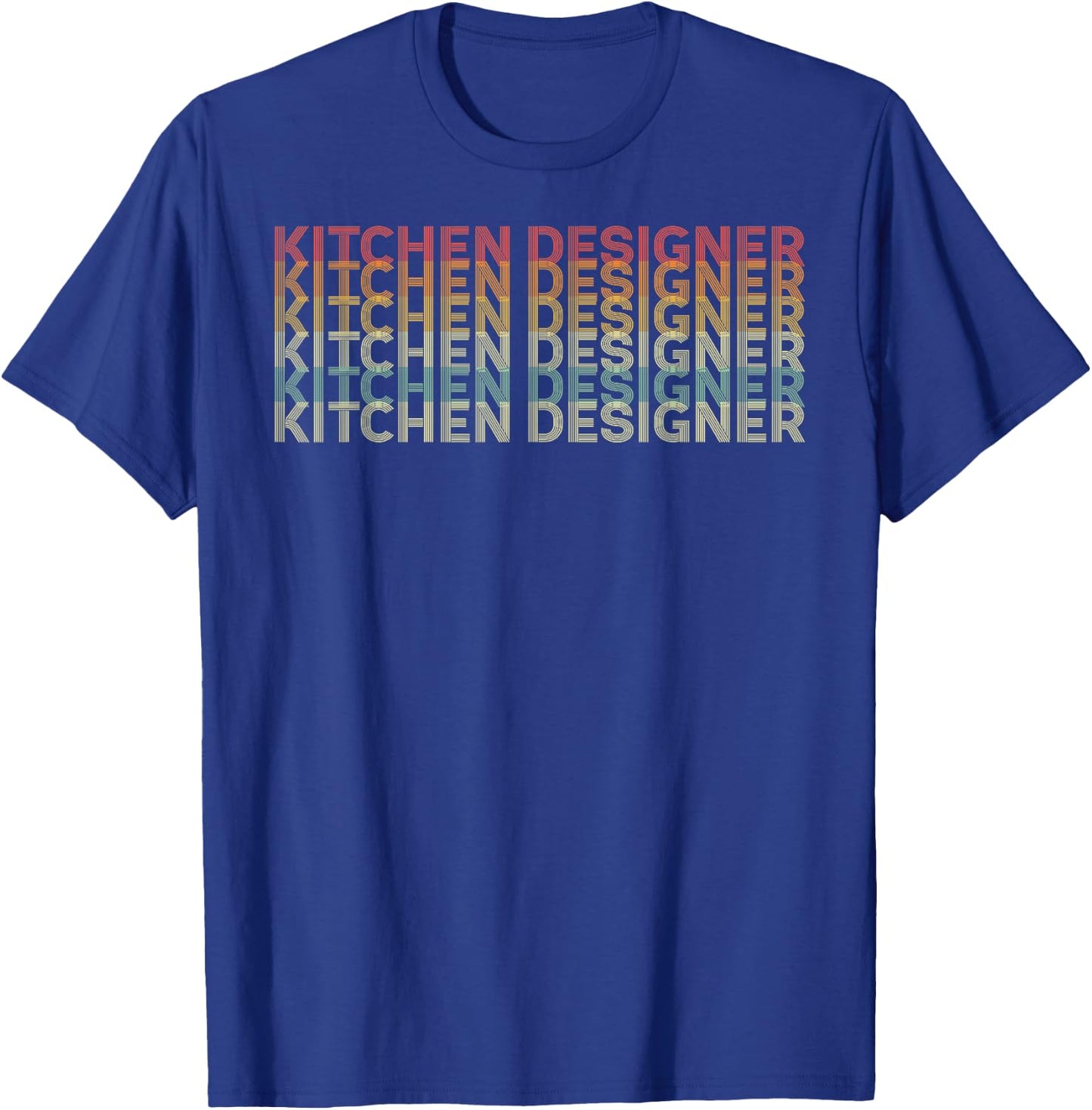 Retro 70s Kitchen Designer Job Title T-Shirt - T-Shirt | Royal