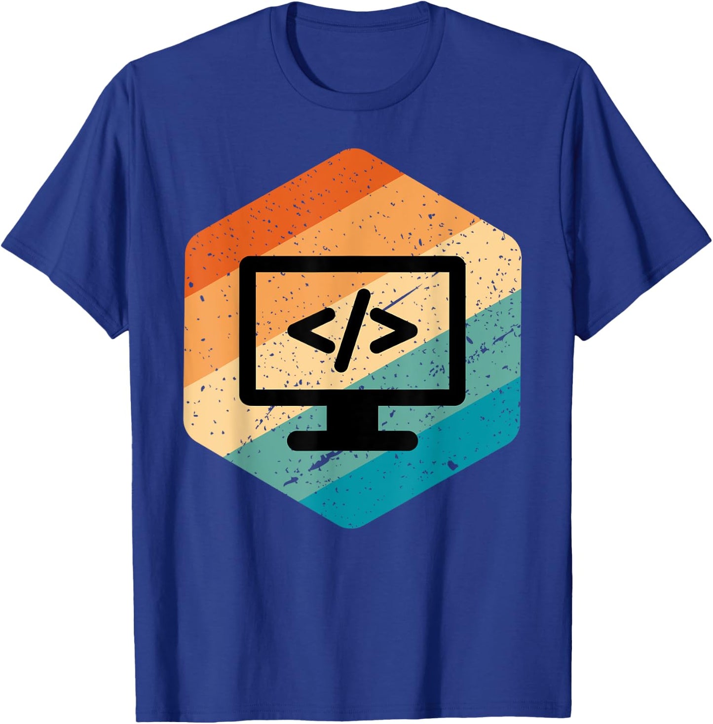 Retro Vintage Look Web Developer - CSS, JavaScript, and HTML T-Shirt - T-Shirt | Royal