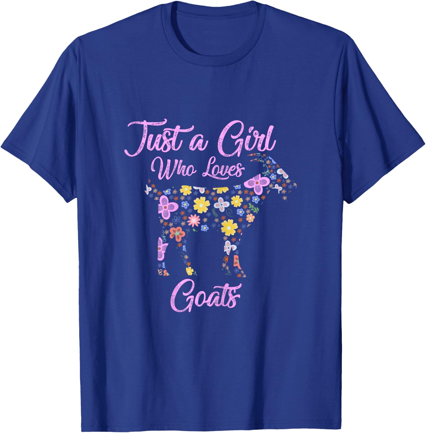 Just A Girl Who Loves Goats Gift Goat Lovers Women Gifts T-Shirt - T-Shirt | Royal