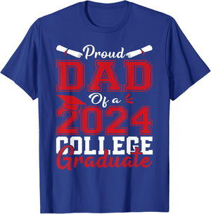 Dad Senior 2024 Proud Dad Of A 2024 College Graduate T-Shirt - T-Shirt | Royal