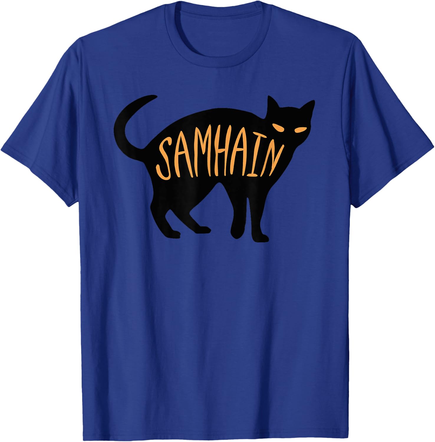 Samhain Black Cat Wiccan Witch Halloween Men Women Kids T-Shirt - T-Shirt | Royal