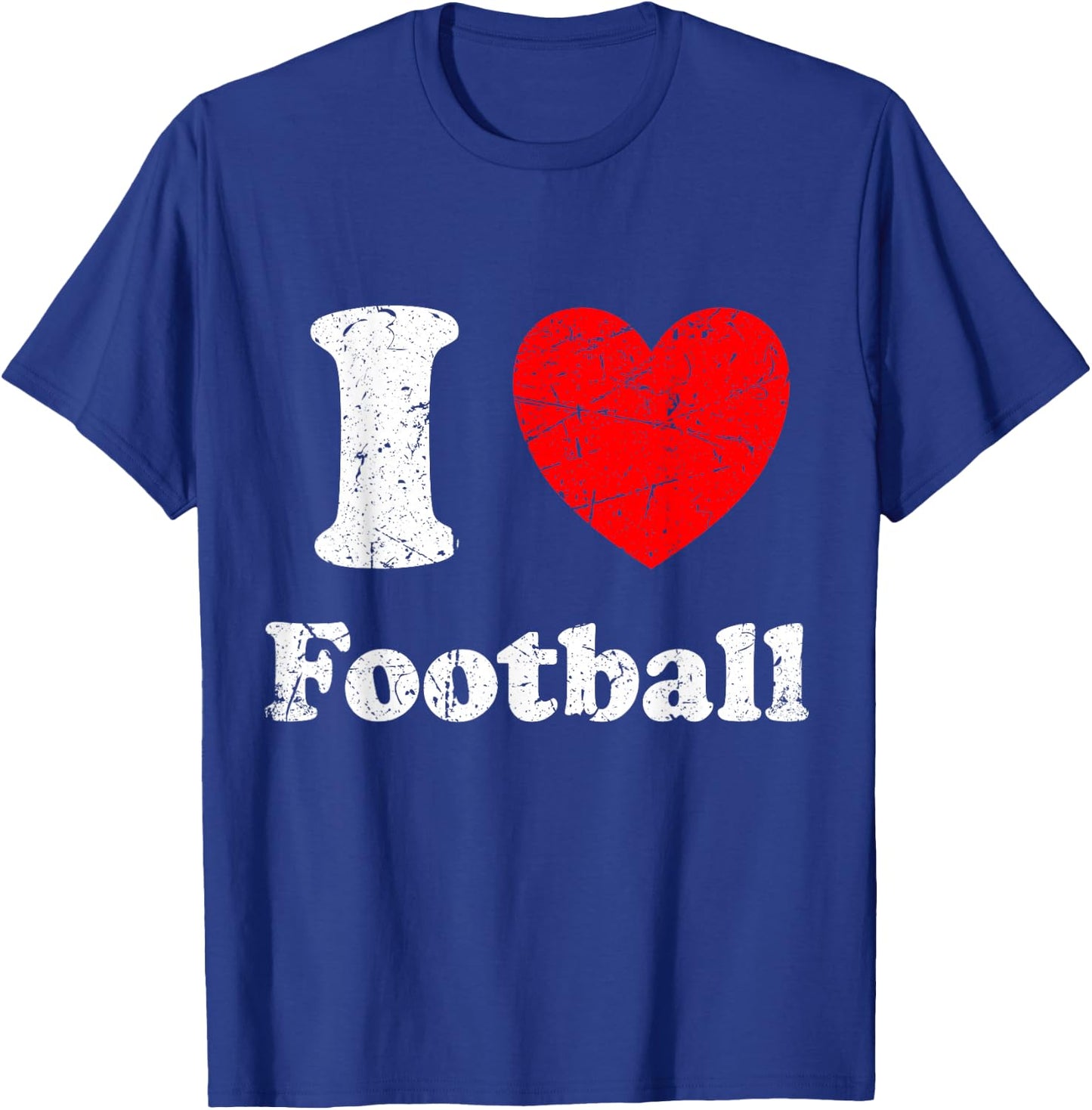I Love Football Graphic T-Shirt - T-Shirt | Royal