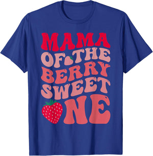 Mama Of The Berry Sweet One Strawberry First Birthday T-Shirt - T-Shirt | Royal