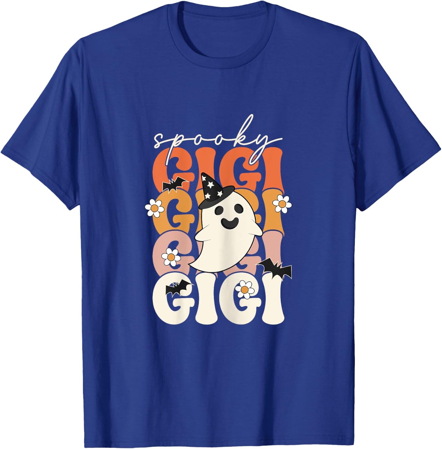 Spooky Gigi Funny Mom Halloween Ghost Witch Bat T-Shirt - T-Shirt | Royal