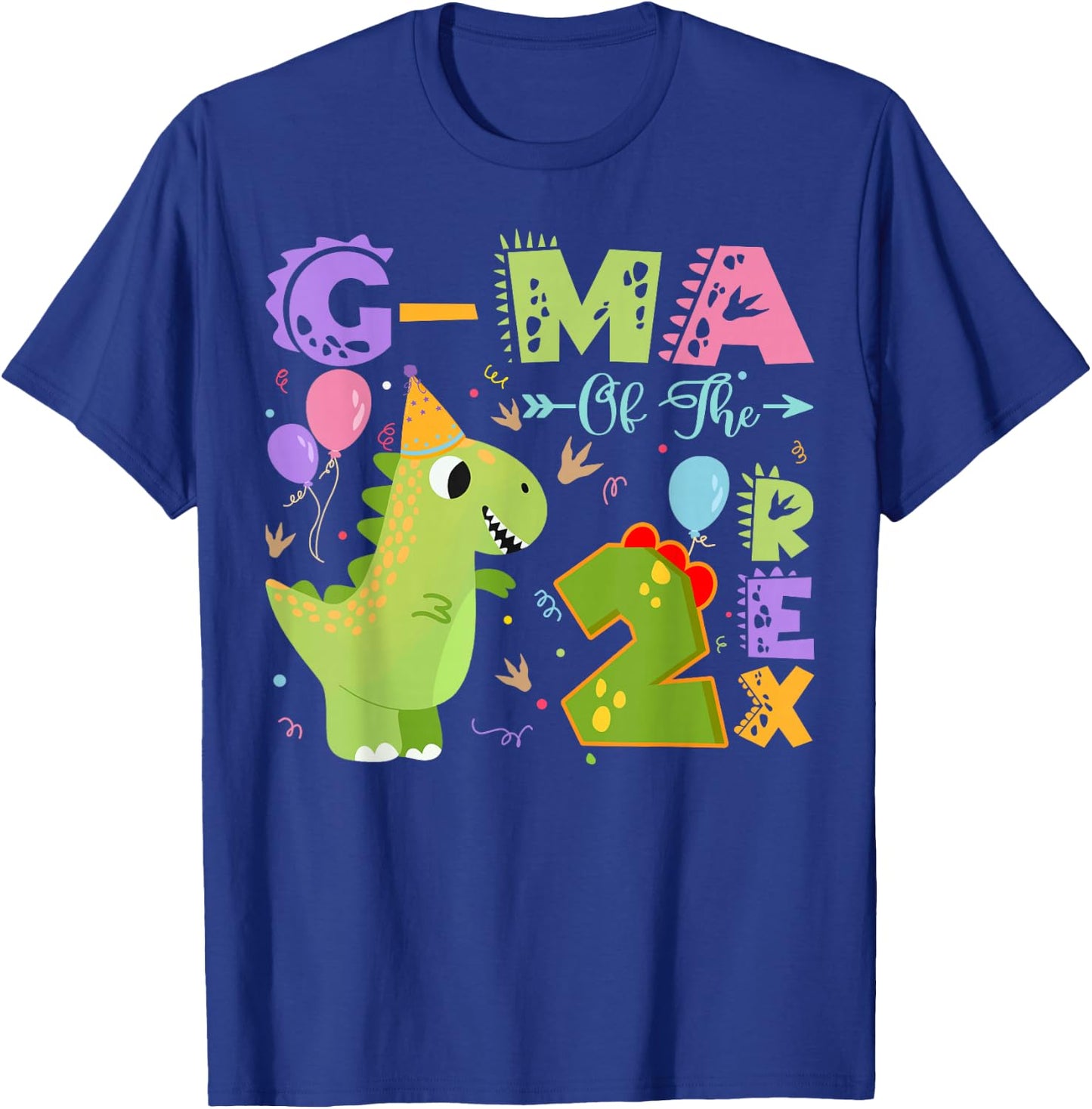 G-ma Of The Two Rex 2Nd Birthday Dinosaur Party T-Shirt - T-Shirt | Royal