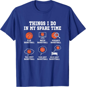Things I Do in My Spare Time Basketball T-Shirt - T-Shirt | Royal