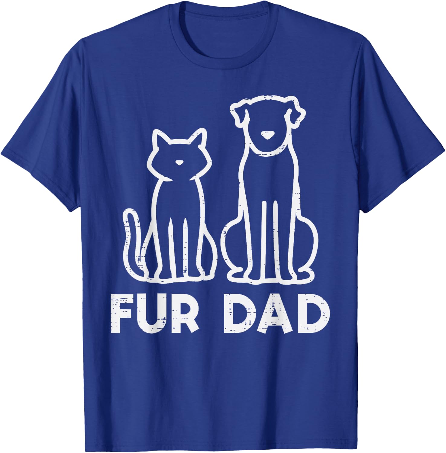 Fathers Day Fur Dad Cat Dog Cute Paw Daddy Papa Dada Pet Men T-Shirt - T-Shirt | Royal