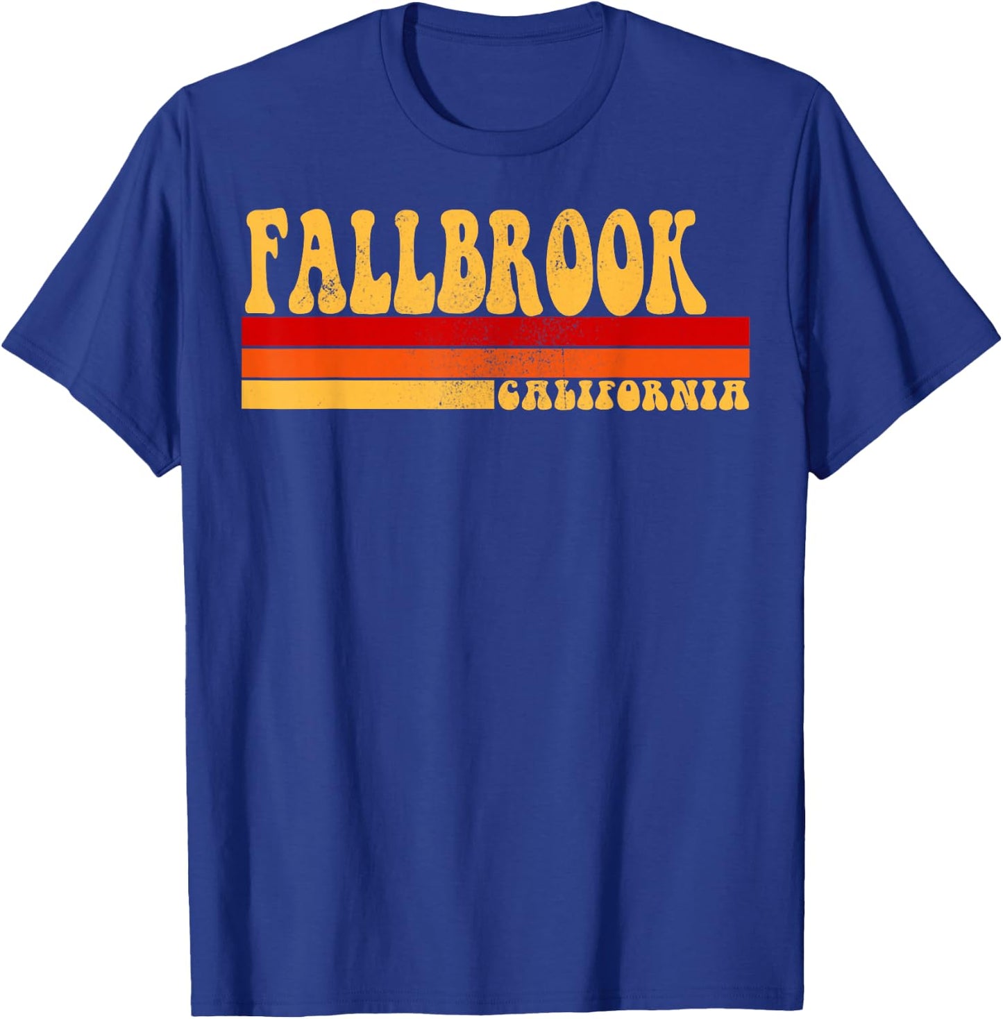 FALLBROOK California City Vintage Roots Retro Design 70s 80s T-Shirt - T-Shirt | Royal