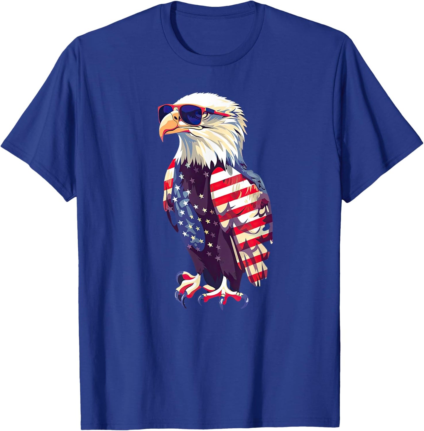 American Bald Eagle, American Flag, Cool Girls Kids Men T-Shirt - T-Shirt | Royal