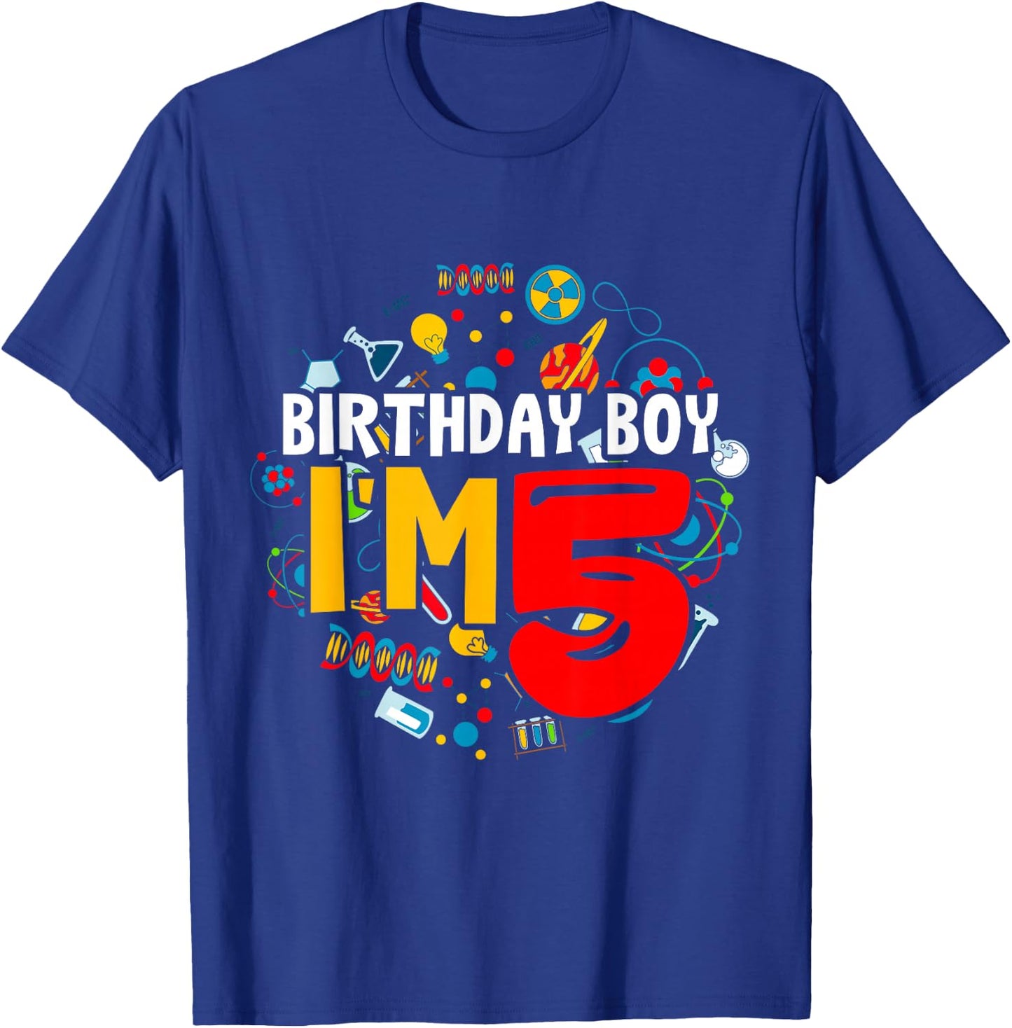 Kids Birthday Boy I'm 5 Years Old Gifts Toddler 5th Birthday T-Shirt - T-Shirt | Royal