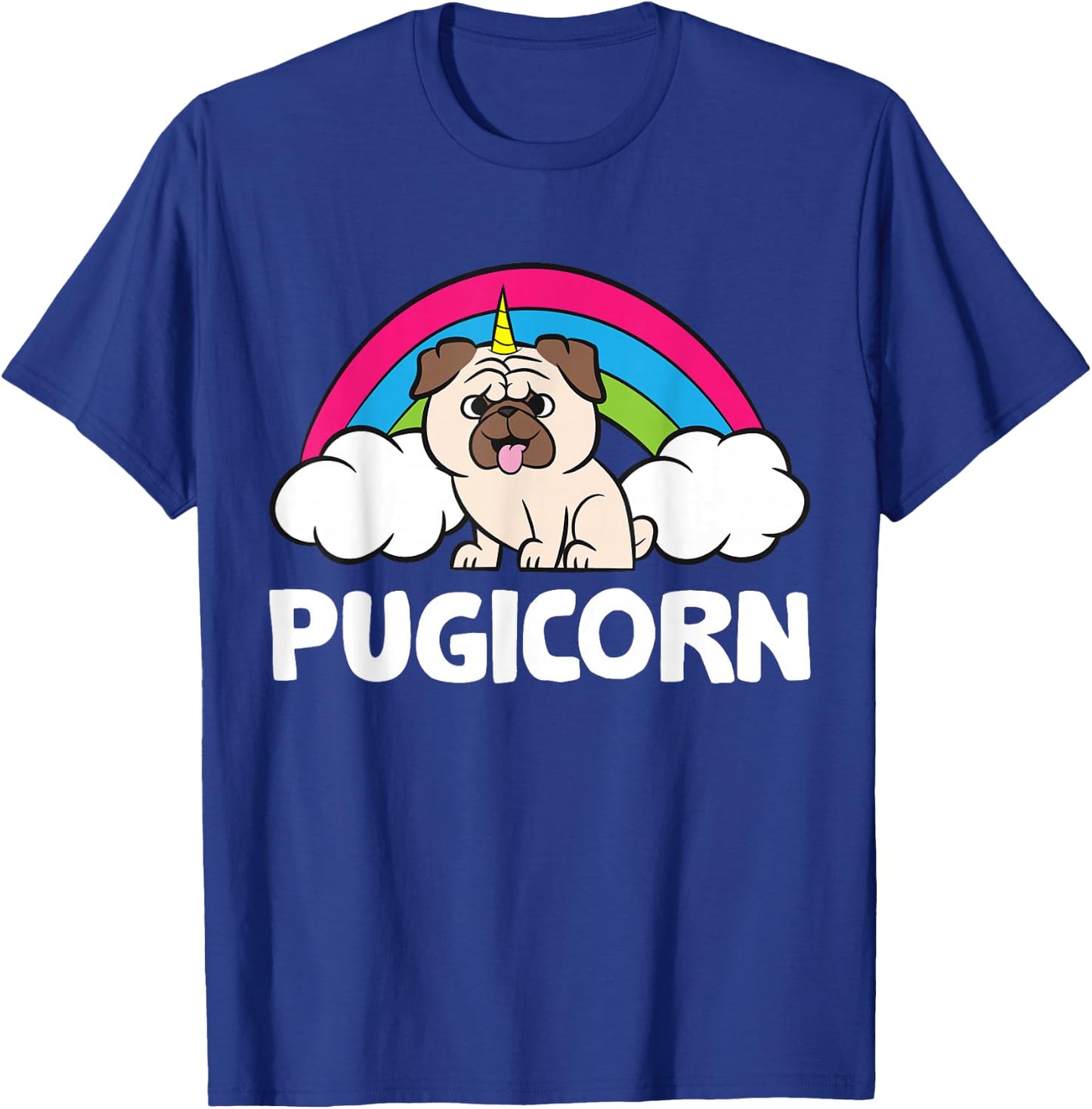 Pugicorn Funny Unicorn Pug Dog T-Shirt - T-Shirt | Royal