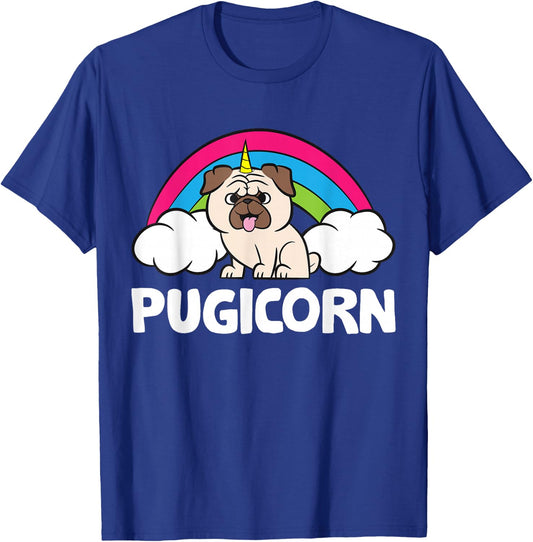 Pugicorn Funny Unicorn Pug Dog T-Shirt - T-Shirt | Royal