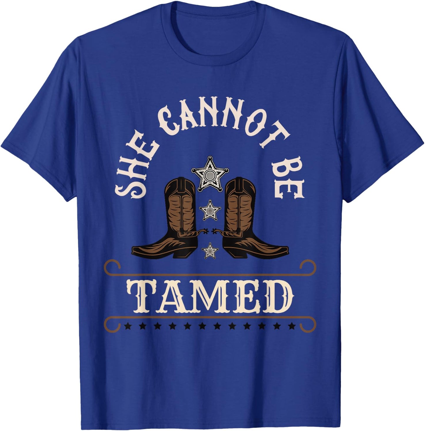 Funny She Cannot Be Tamed Cowgirl Country Girls T-Shirt - T-Shirt | Royal