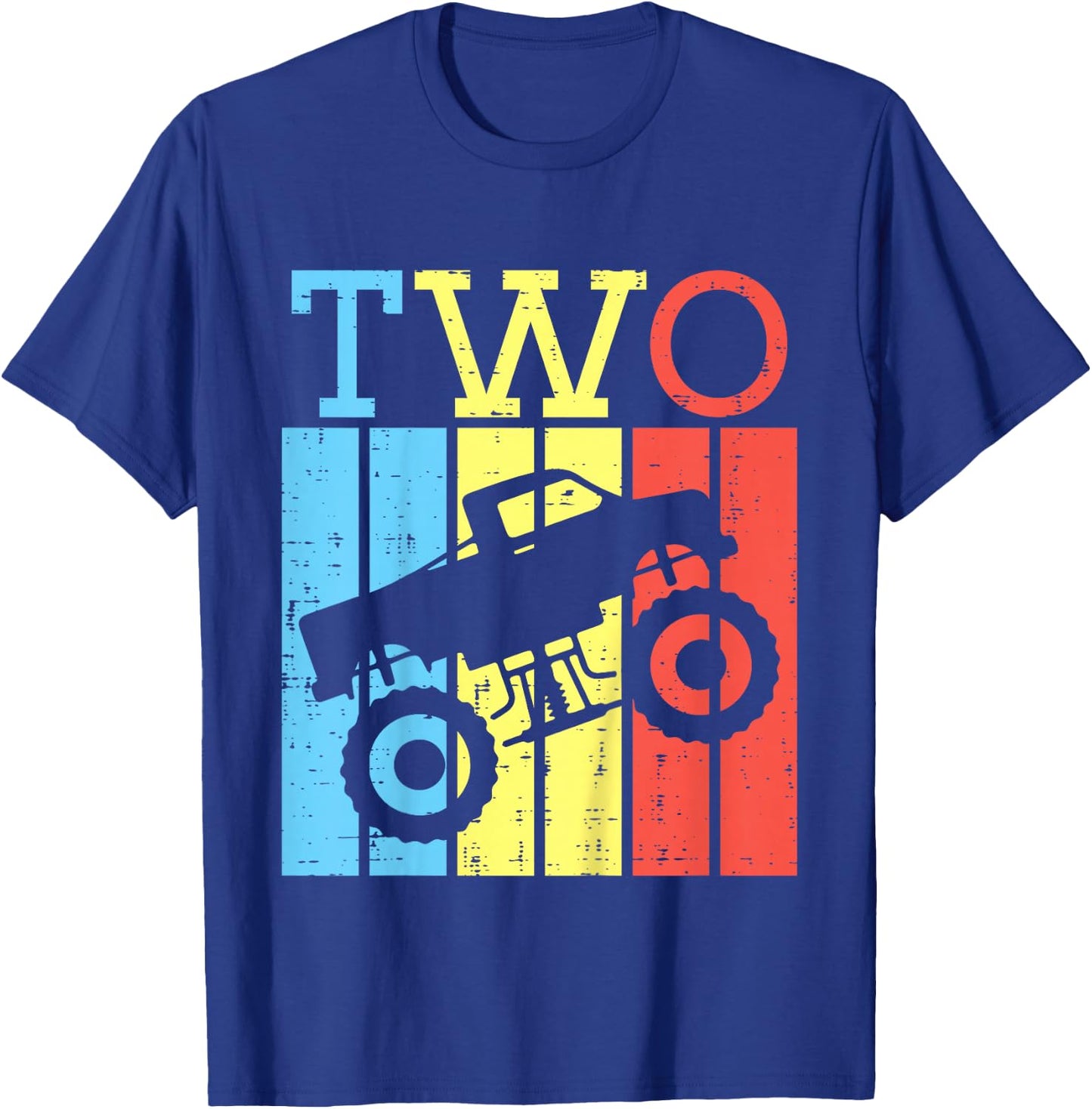 Kids 2nd Birthday Monster Truck Two 2 Year Old Bday Boys Kids T-Shirt - T-Shirt | Royal