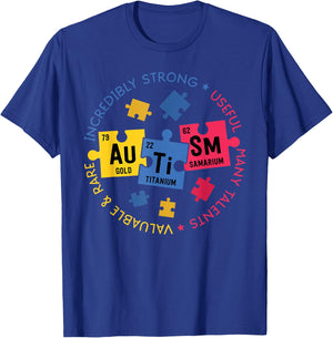 Autism Awareness Shirt Periodic Puzzle Science Teacher Gift Men Women Kids T-Shirt - T-Shirt | Royal