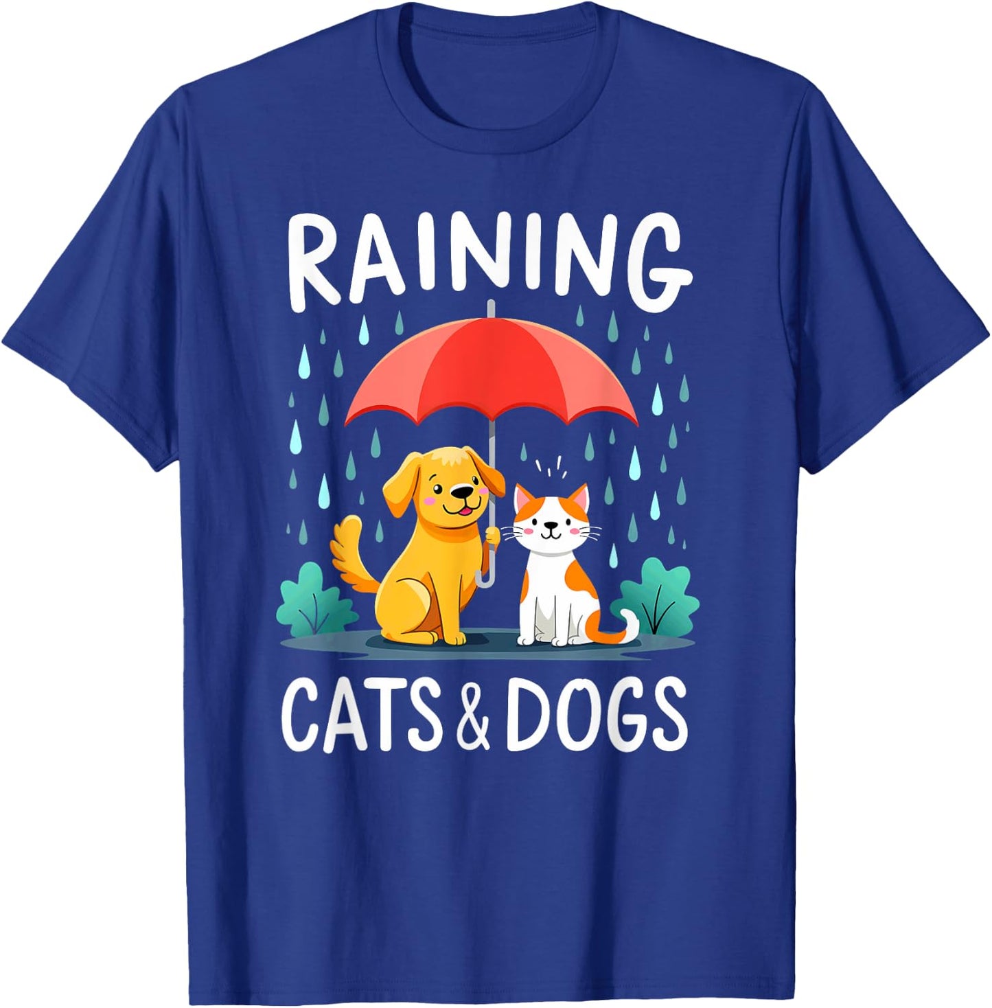 English Teacher Idiom Raining Cats And Dogs T-Shirt - T-Shirt | Royal