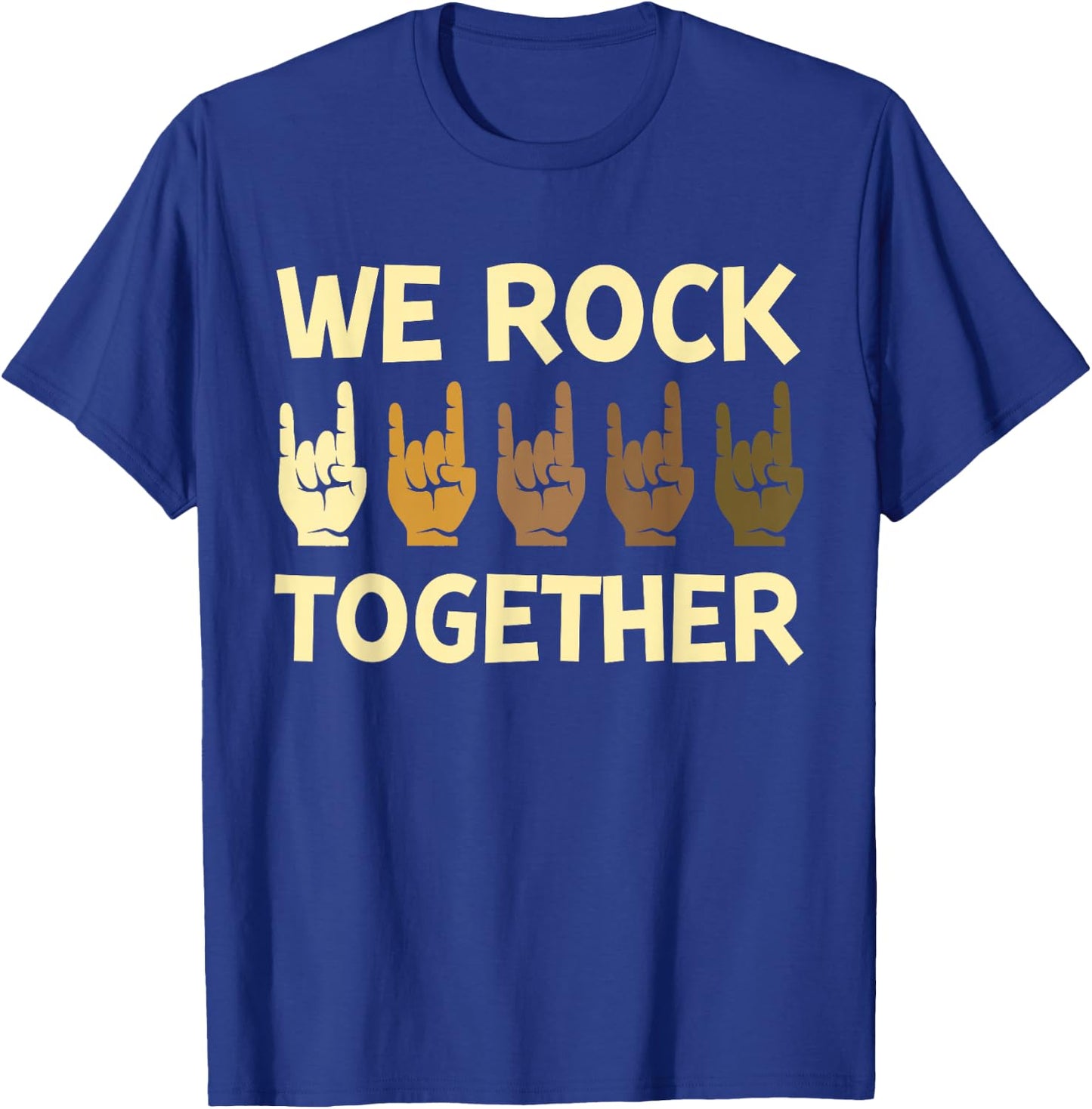 Funny We Rock Together Hands Rock Lovers T-Shirt - T-Shirt | Royal