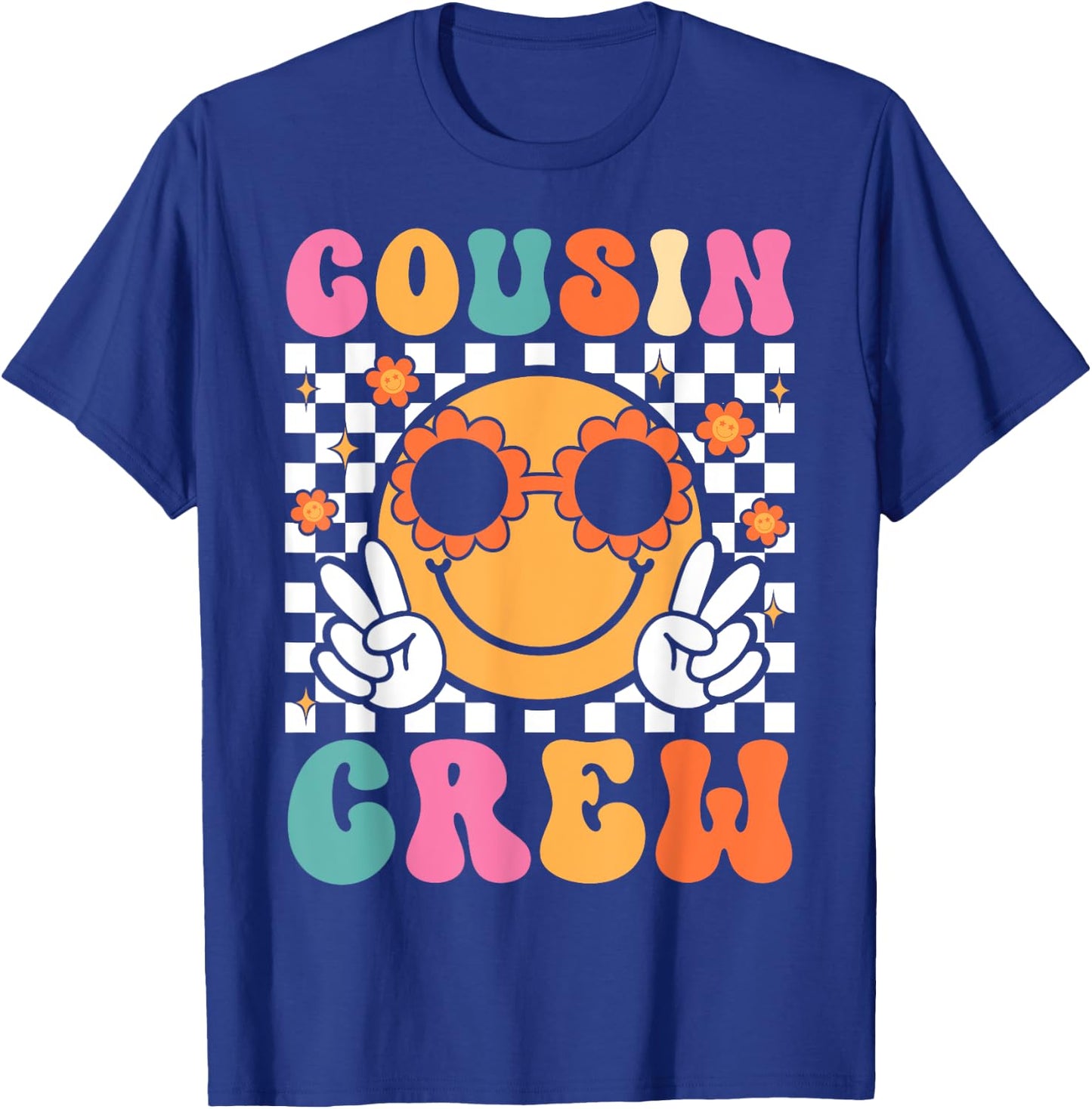 Cousin Crew Summer Vacation Family Trip Groovy Women Kids T-Shirt - T-Shirt | Royal
