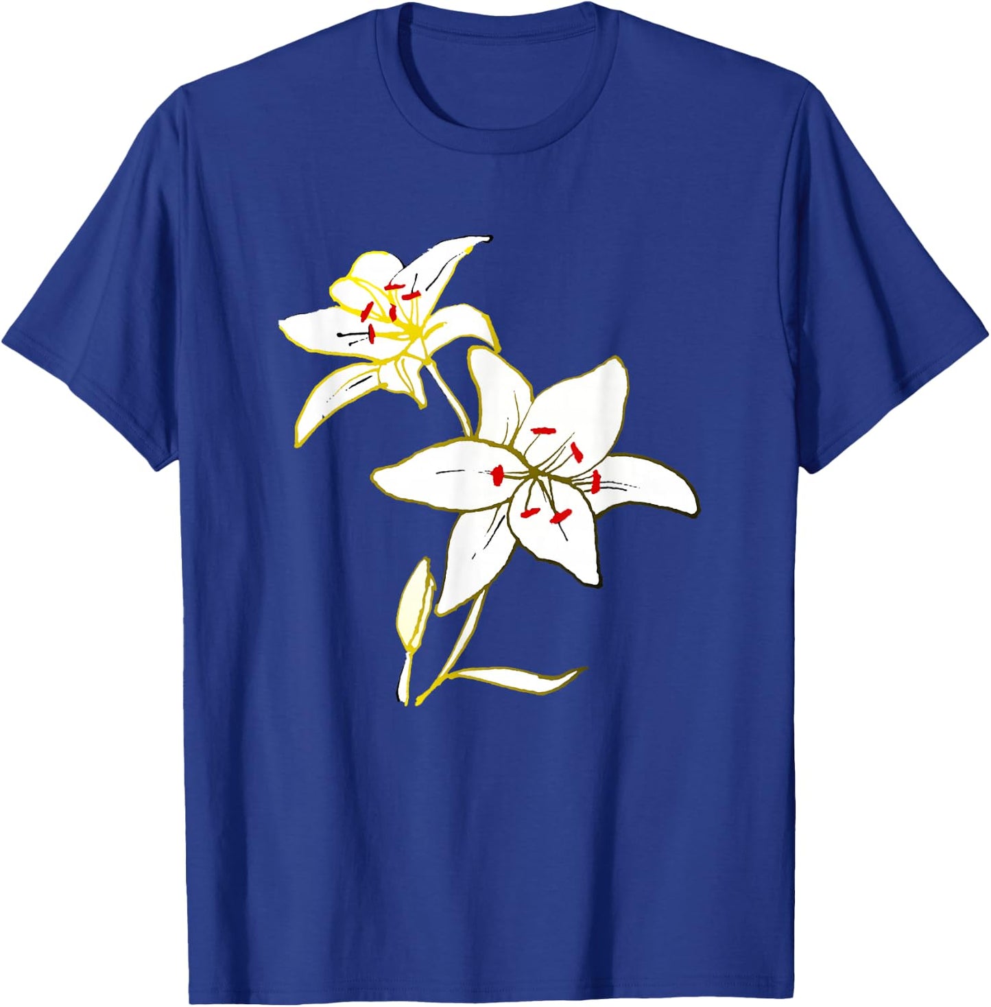White lily flower petals blooming artistic flower lover T-Shirt - T-Shirt | Royal