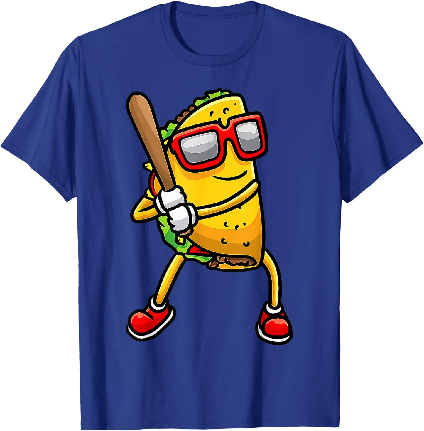 Taco Playing Baseball Mexican Cinco De Mayo Kids Men T-Shirt - T-Shirt | Royal